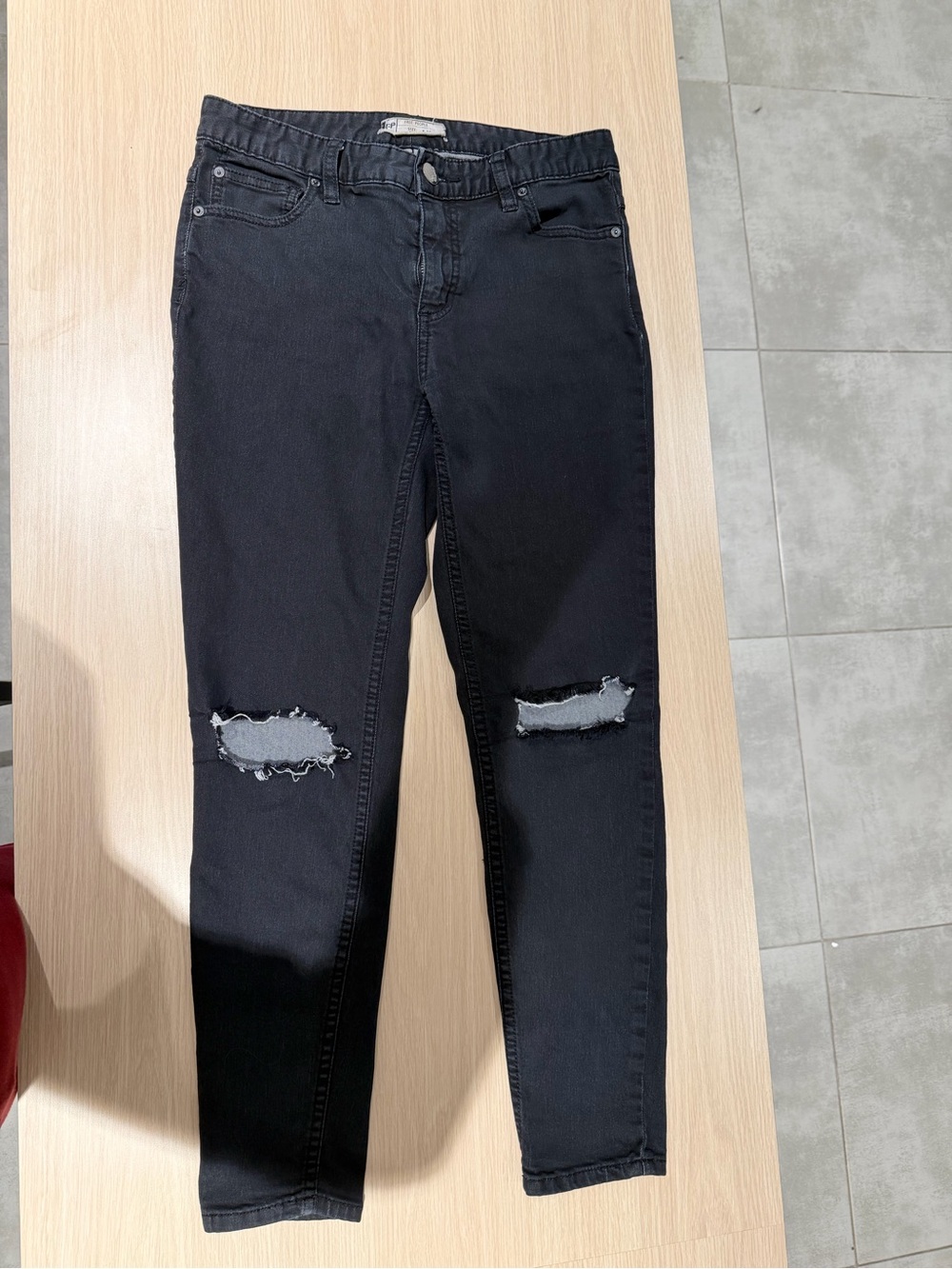 Free People Black Distressed Skinny Jeans
